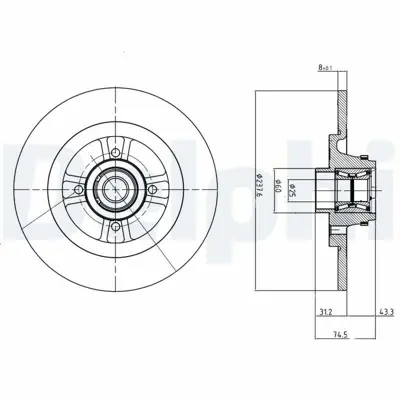 DELPHI BG9025RS Arka Fren Aynası Clıo Iı-Megan I-R19-1.8-2.0 16v (238x8x4dl) 7701207611