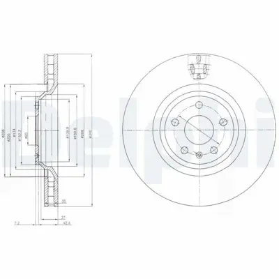 DELPHI BG9054 Fren Aynası On (340x30mm) Tt 07>14 8J0615301G