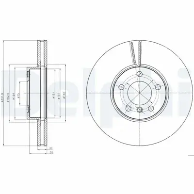 DELPHI BG9061 Fren Dıskı (Teklı Paket) Delıksız On  X5 X6 04-2007 > 34116886478
