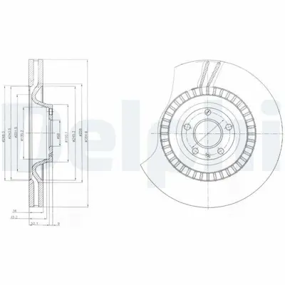 DELPHI BG9065C Fren Dıskı (Teklı Paket)   Boyalı Delıklı Ã–n S607-2006 > 4F0615301J