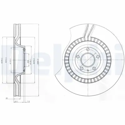 DELPHI BG9070C Fren Dıskı (Teklı Paket)   Boyalı Delıklı Ã–n S807-2006 > 4E0615301K