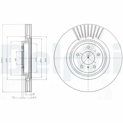 DELPHI BG9073C Fren Dıskı (Teklı Paket) Boyalı Delıksız On Infınıtı   Fx30d Fx50 G37 Q60  370 Z 10-2008 > 40206JL00A