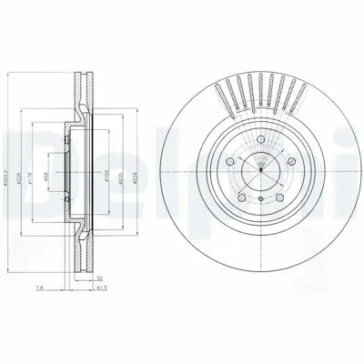DELPHI BG9073C Fren Dıskı (Teklı Paket) Boyalı Delıksız On Infınıtı   Fx30d Fx50 G37 Q60  370 Z 10-2008 > 40206JL00A
