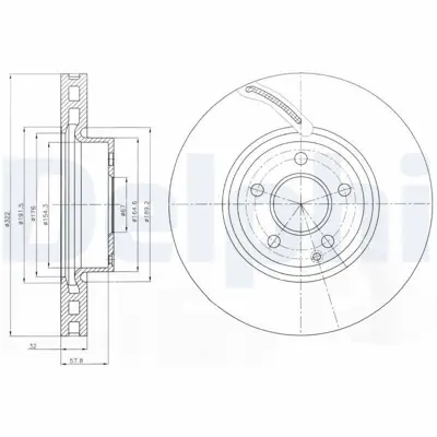 DELPHI BG9075C Fren Dıskı (Teklı Paket)   Boyalı Delıklı Ã–n C320 C350 E250 E350 Slc300 Slk200 Slk250 Slk350 A2044210812