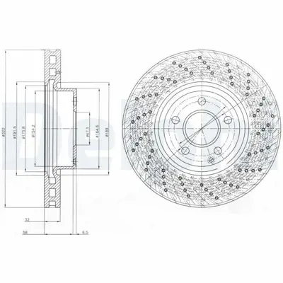 DELPHI BG9076C Fren Dıskı (Teklı Paket) Boyalı Delıklı On  C280 C320 C350 E200 E200cgı E220 E250 E300 E350 E400 04- A2044211012