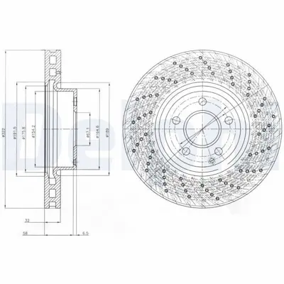DELPHI BG9076C Fren Dıskı (Teklı Paket) Boyalı Delıklı On  C280 C320 C350 E200 E200cgı E220 E250 E300 E350 E400 04- A2044211012