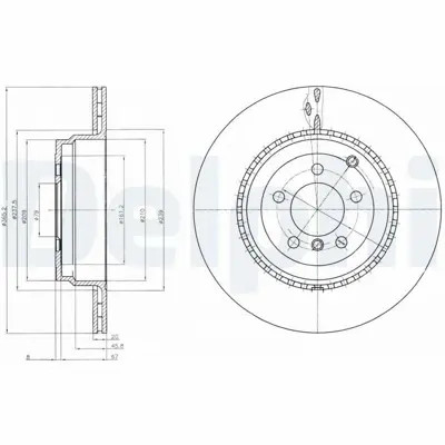DELPHI BG9080C Fren Dıskı (Teklı Paket) Boyalı Delıksız Arka Land Rover Range Rover 03-2010 > 07-2012 LR031846