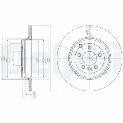 DELPHI BG9082C Arka Fren Dıskı Range Rover Sport 5.0 LR016192