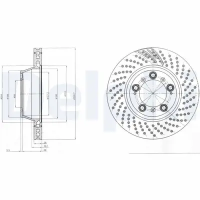 DELPHI BG9097C Fren Dıskı (Teklı Paket)   Boyalı Delıklı Arka Porsche 91103-1999 > 99635240600