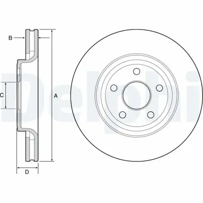 DELPHI BG9121C Fren Dıskı (Teklı Paket) Boyalı Delıksız On Jeep Grand Cherokee 11-2010 > 68240046AA