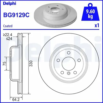 DELPHI BG9129C Fren Dıskı On Bmw F10 F11 10> Havalı Kaplamalı 34116793123