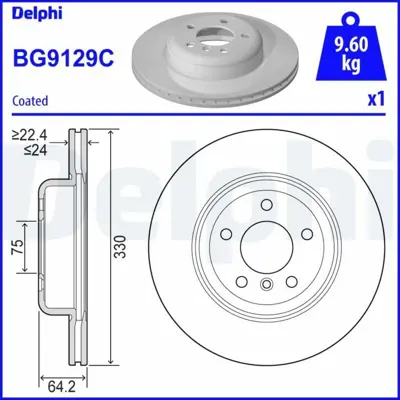 DELPHI BG9129C Fren Dıskı On Bmw F10 F11 10> Havalı Kaplamalı 34116793123