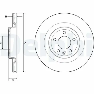 DELPHI BG9146C Fren Dıskı Arka Range Rover 13> Range Rover Sport 14> Dıscovery 5 17> LR033302, LR099036