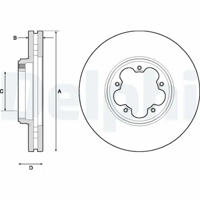 DELPHI BG9150 Fren Dıskı (Teklı Paket) Delıksız On  Tourneo Custom  Transıt Custom 04-2012 > BK211125CB