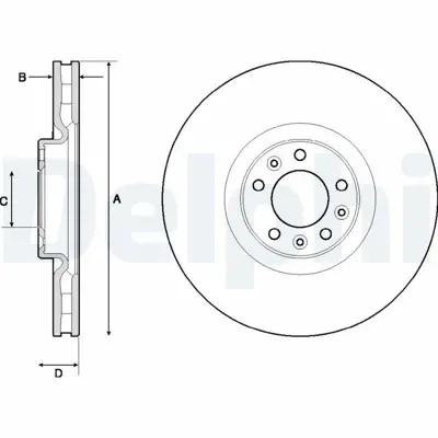 DELPHI BG9151C Fren Dıskı (Teklı Paket) Boyalı Delıksız On  C5 C6  407 508 06-2004 > 424988, YL00204580