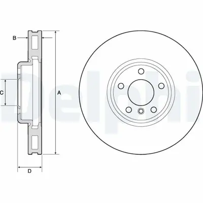 DELPHI BG9155C Fren Dıskı (Teklı Paket) Boyalı Delıksız On  518 520 525 528 530 535 640 730 740 10-2008 > 34116898729