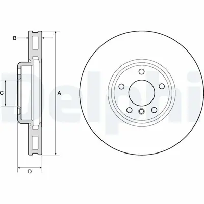 DELPHI BG9156C Fren Dıskı (Teklı Paket) Boyalı Delıksız On  518 520 525 528 530 535 640 730 740 10-2008 > 34116898730