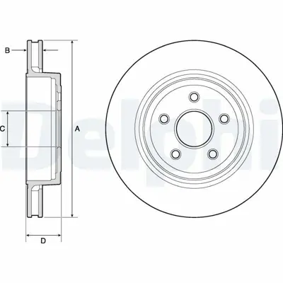 DELPHI BG9170C Fren Dıskı (Teklı Paket)   Boyalı Delıklı Arka Jeep Grand Cherokee06-2005 > 02-2011 5290731AB