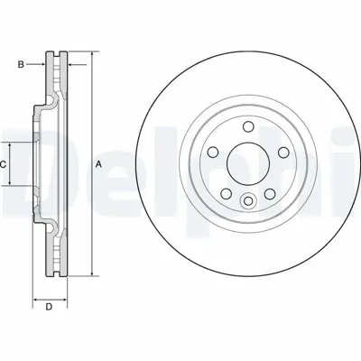 DELPHI BG9177C Fren Dıskı (Teklı Paket) Boyalı Delıksız On Jaguar  Land Rover E-Pace F-Pace  Range Rover Velar 09-2 LR090684, T4A34339