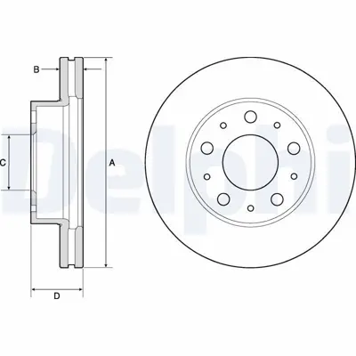 DELPHI BG9180C Fren Dıskı (Teklı Paket)   Boyalı Delıklı Ã–n -- Fıat -- Jumper Relay -- Ducato -- Boxer04-2014 > 51957510