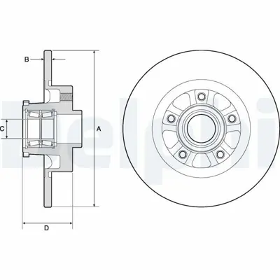 DELPHI BG9190RSC Fren Dıskı Aynası Arka Rulmanlı Nv300 2016> Traffıc Iıı 2014> Vıvaro B 2014> 1,6dcı 7703066047, 8200050007, 8200845320, 8200227705, N0122922, 938168001, 4348660A10, 6000620071, 4320600Q0H, 4422288