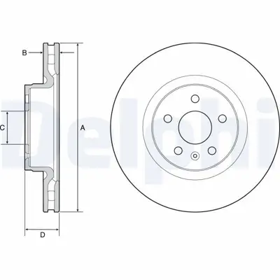 DELPHI BG9220C Fren Dıskı (Teklı Paket)   Boyalı Delıklı Ã–n Tesla S X09-2012 > 600642000A
