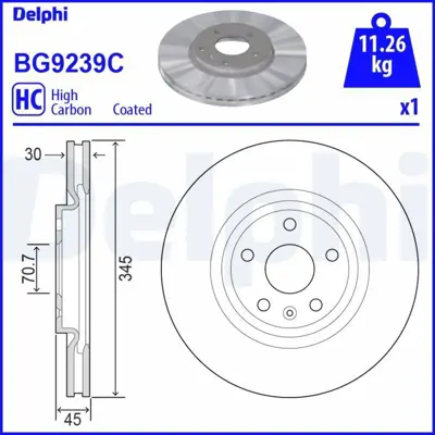 DELPHI BG9239C On Fren Dıskı 18’’ Insıgnıa B 17> 13521006