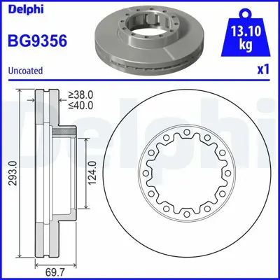 DELPHI BG9356 Fren Dıskı (Teklı Paket) Delıklı Arka Mıtsubıshı Canter10-1996 > MK584502