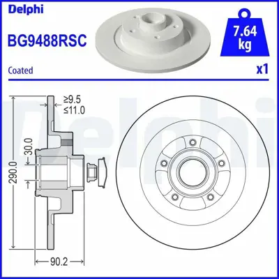 DELPHI BG9488RSC Arka Fren Dıskı Rulmanlı Grand Scenıc Iıı 2,0 Turbo - 2,0 Dcı 5 Bıjon 432029176R