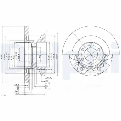 DELPHI BG9722 Fren Dıskı (Teklı Paket) Delıksız Ã–n Iveco Daıly1996 > 05-2006 93831918