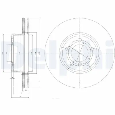 DELPHI BG9786 Fren Dıskı (Teklı Paket) Delıklı Ã–n 730 73511-2001 > 34116864049