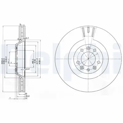 DELPHI BG9844 Fren Dıskı (Teklı Paket) Delıklı Ã–n -- C5 C6 -- 407 60706-2004 > E169503