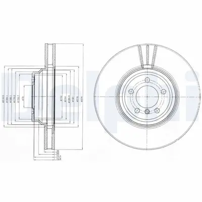 DELPHI BG9915 Fren Dıskı (Teklı Paket) Delıklı Ã–n 76001-2003 > 12-2009 34116766107