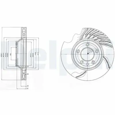 DELPHI BG9950 Fren Aynası On 7L8615302, 95535140251