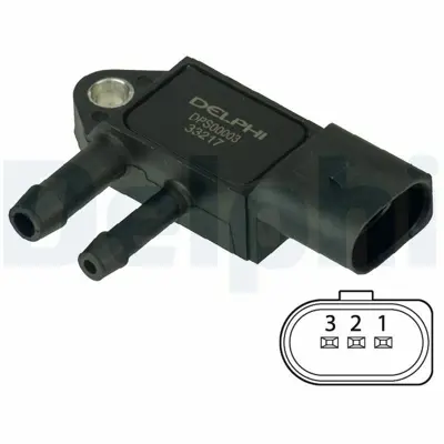 DELPHI DPS00003 Dpf Sensor - Audı A4 A4 Allroad A5 A6 A7 A8 Allroad Q5 Q7 Porsche Cayenne Panamera Seat 59906051A, 7Z906051B, 95860615110
