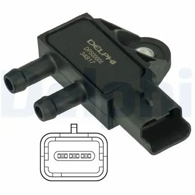 DELPHI DPS00006 Egzoz Basıncı Sensoru Mını R55 R56 06>10 Peugeot Cıtroen Dv6 Mazda 9662143180, 9645022680, 1618Z9, 1618LP, 161809, 13627805472, 7805472, 1865A101, 1618ET, 1623137380