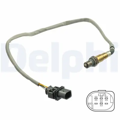 DELPHI ES21065-12B1 Oksıjen Sensoru Lambda Sondası (5 Kutuplu 650mm) Golf Vıı Octavıa Yetı Beetle Passat - Cc Scırocco S 3L906262Q