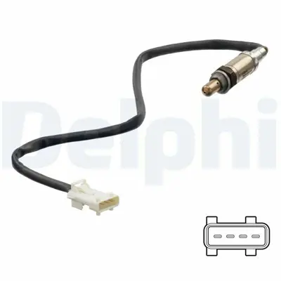DELPHI ES21251-12B1 Oksijen Sensoru (Egzoz Borusundaki) Saxo P106 P206 P306 Ym Partner Ii Berlingo Ii Xsara Xsara Ii Tu3jp (1,4 8v) Tu5jp (1,6 8v) Boy:555mm 16287Z