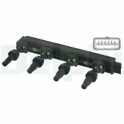 DELPHI GN10654-12B1 Ateşleme Bobini 301 308 T9 C Elysee Ec5 1.6 16v 9674680380, 9800251580, CL156, 96746803