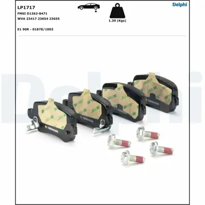 DELPHI LP1717 Arka Fren Balatası Astra G Astra H Merıva A Zafıra B Corsa 1605086