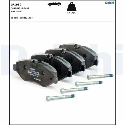 DELPHI LP1982 Fren Balatası Ön Vıto W639 07 Vıto W447 14 Crafter 06 Sprınter 06 A0044208320