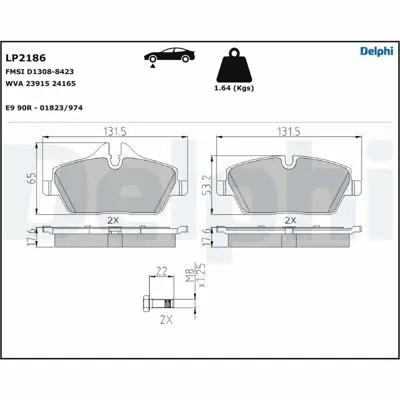 DELPHI LP2186 Fren Balatası On Bmw E87 Mını R55 R56 R57 R58 F54 34116767143