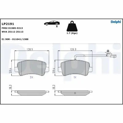 DELPHI LP2191 Arka Fren Balatasi Mondeo Iv Ca2 07>14 S-Max 09> 06> S-Max 09> Mondeo Iii 00>07 Iv 07> Kuga 08> Galaxy Iii 06> - S80 Ii 06> S80 Volvo 07> V70 06> V70 Volvo 07> Xc70 06> - Freelander 2 2.2 440600264R