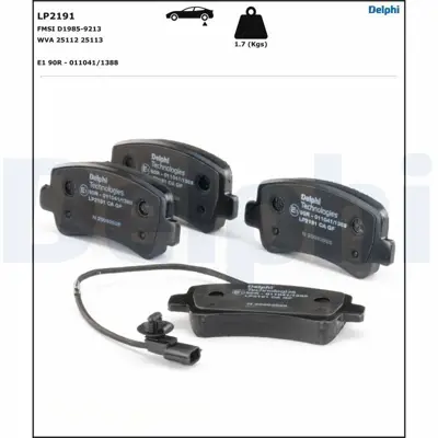 DELPHI LP2191 Arka Fren Balatasi Mondeo Iv Ca2 07>14 S-Max 09> 06> S-Max 09> Mondeo Iii 00>07 Iv 07> Kuga 08> Galaxy Iii 06> - S80 Ii 06> S80 Volvo 07> V70 06> V70 Volvo 07> Xc70 06> - Freelander 2 2.2 440600264R
