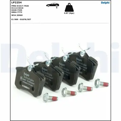 DELPHI LP2254 Arka Fren Balatasi Golf Iv Bora Audi A1 A3 A4 A6 A8 Altea Cordoba Ibiza Iii Iv V - Megane Ii Iii Megane Iv Hb Fluence - C3 P307 P1007 Partner Ii Berlingo Ii C3 Picasso C3 Iii Ds3 P207 1,4ı 1,6ı 16v 2,0ı 2,0hd P308 C4 P807 C8 7701206343