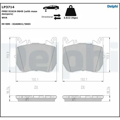 DELPHI LP3714 Fren Balatası On S-Class W223 20> 4203903