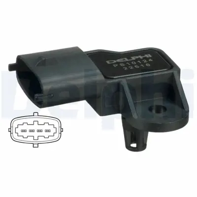 DELPHI PS10124 Map Sensoru - Opel Astra G-H-J Corsa D Insıgnıa Merıva Vectra C Zafıra A-B-Porsche 911 Cayenn 46769978, 93170309