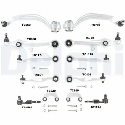 DELPHI TC1300KIT On Alt Takım Kıt (Cıvata Ve Somun) A4 A6 Passat 96>05 Ahl Anb Aeb Adr Ahh Afn Aml Arg Akn 4F0498998, 8F0498998, 4F0498998S2, 4F0498998S1, 4F0407694CS1, 4F0407694C, 4F0407694BS3, 4F0407694BS2, 4F0407694BS1, 4F0407694B