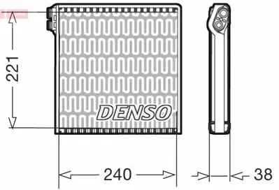 DENSO DEV09102 Evaporator Ducato 2,2 2,3 3,0 06> 221×240×38 77364087, RA9111210, 77364289