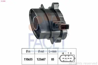 FACET 10.1005 Hava Akıs Metre Bmw M47 M57 N E87 E90 E60 E61 E65 E66 E67 E83 E53 E70 E71 E72  7788744